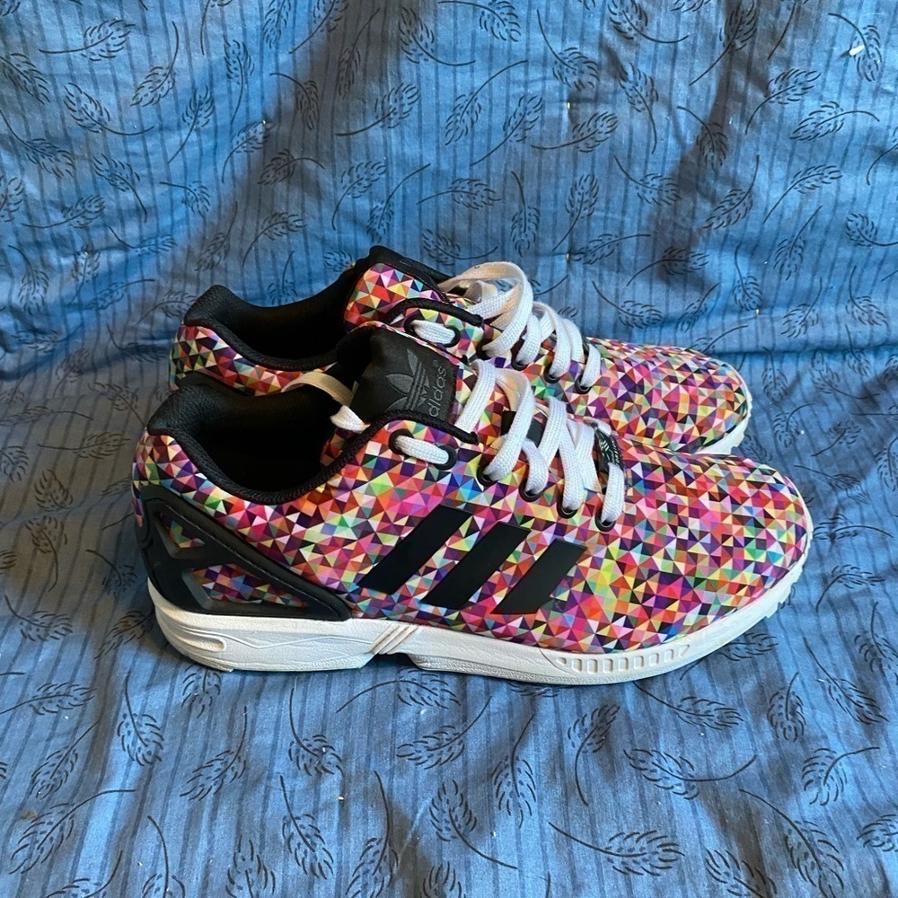 Adidas zx flux in prism multicolor mens running shoes 9